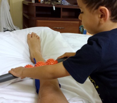 My little man massaging me 